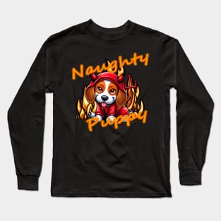 Naughty Pup - Beagle in Devil Costume Long Sleeve T-Shirt